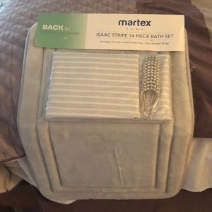Bath mat and shower curtain set. Brand new.